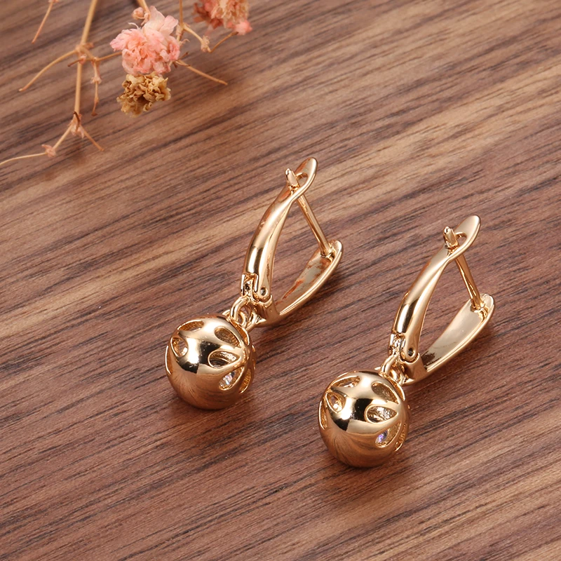 Round Sparkling Zircon Pendant Earrings