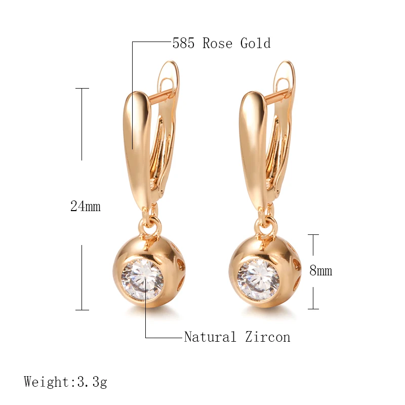 Round Sparkling Zircon Pendant Earrings
