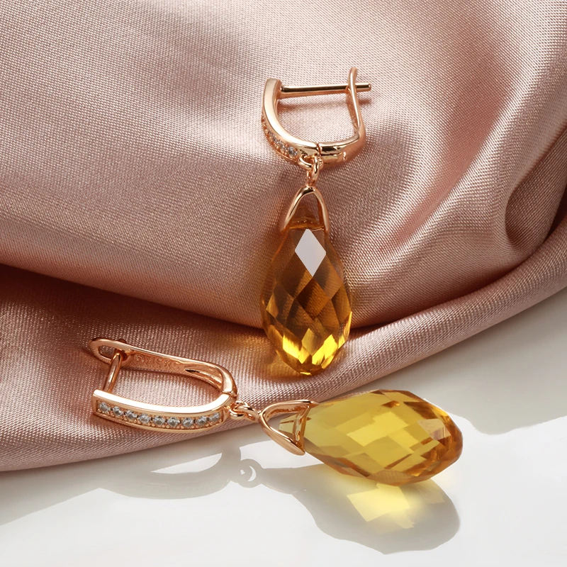 Rose Gold Pendant Earrings