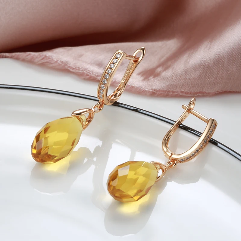 Rose Gold Pendant Earrings