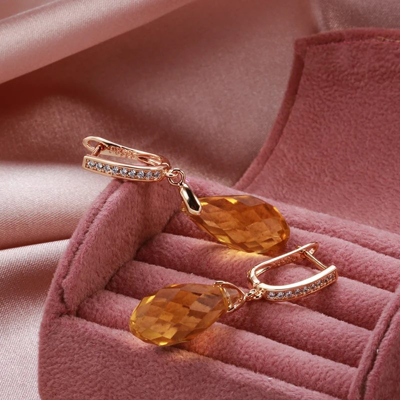 Rose Gold Pendant Earrings