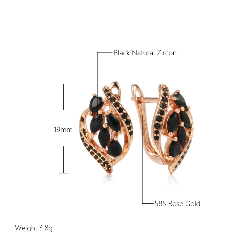 Luxury Black Zircon Paved Earrings