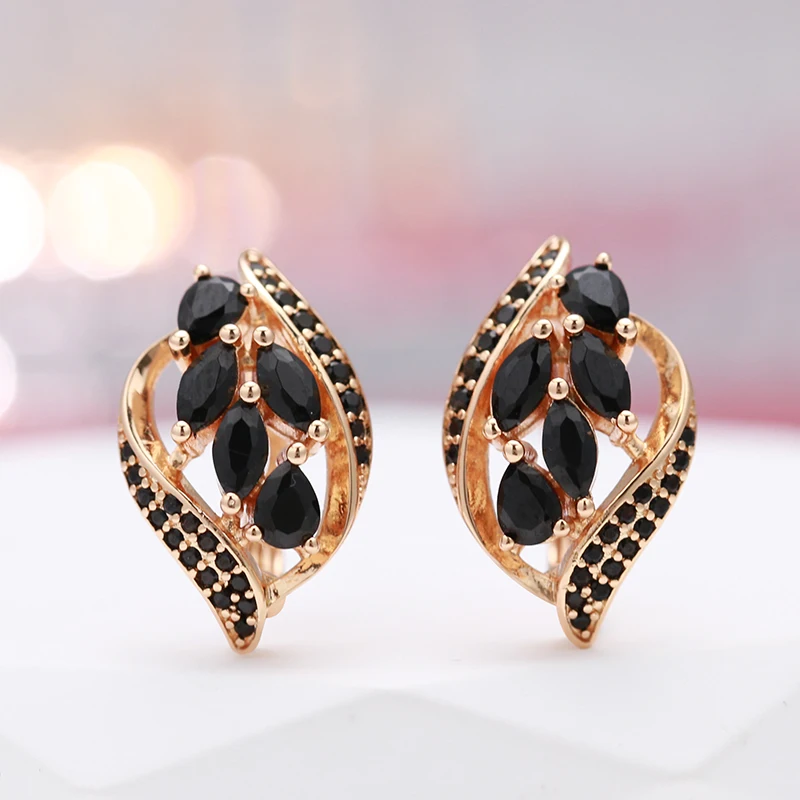 Luxury Black Zircon Paved Earrings