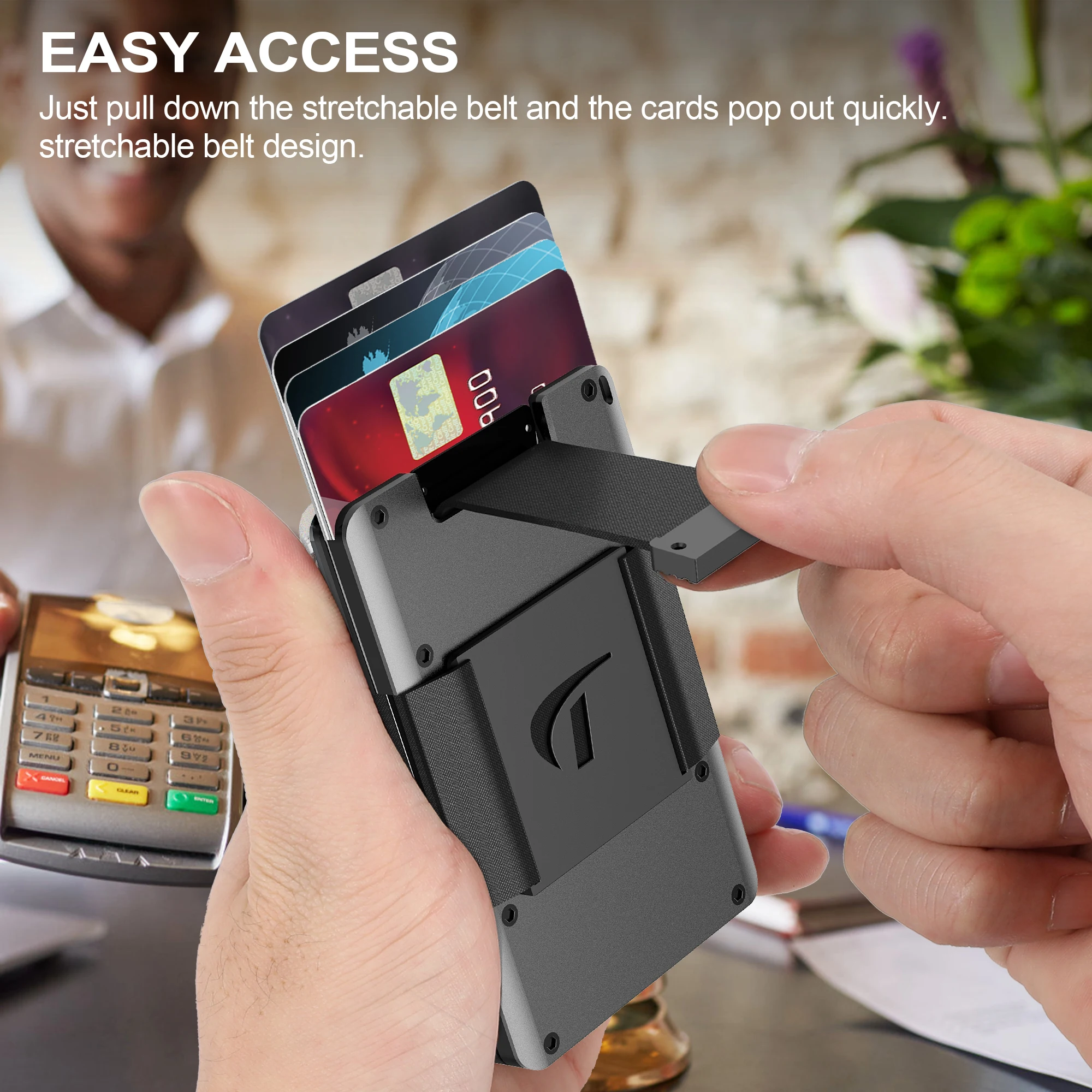 Slim Stretchable Draw-Out Metal Wallet