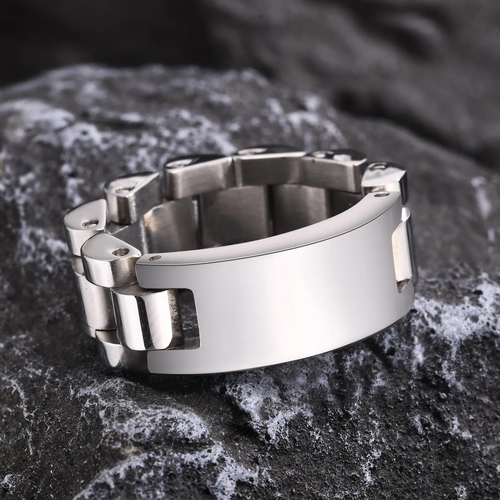 Stainless Steel Watch Band Ring for Men