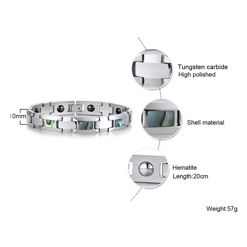 Tungsten Magnetic Health Energy Bracelet