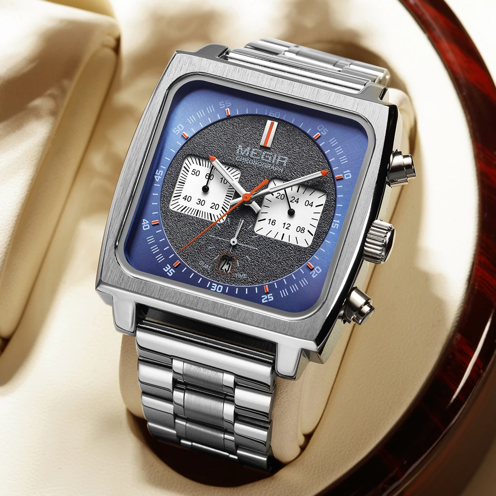 MEGIR Square Chronograph Quartz Watch