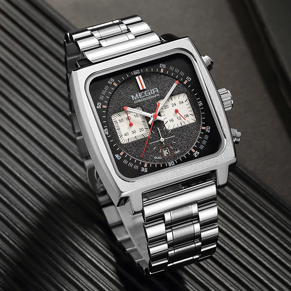 MEGIR Square Chronograph Quartz Watch