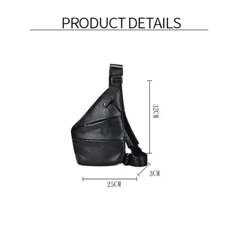 Men's PU Leather Sling Chest Bag