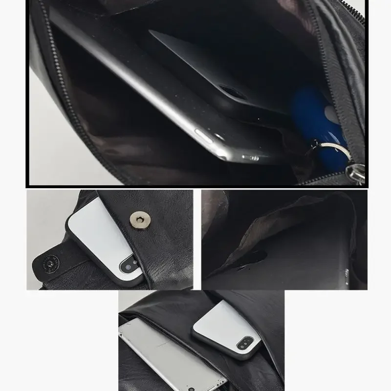 Men's PU Leather Sling Chest Bag