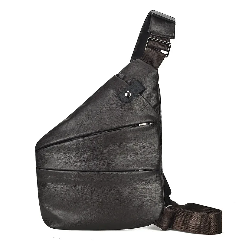 Men's PU Leather Sling Chest Bag