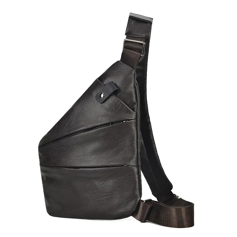 Men's PU Leather Sling Chest Bag