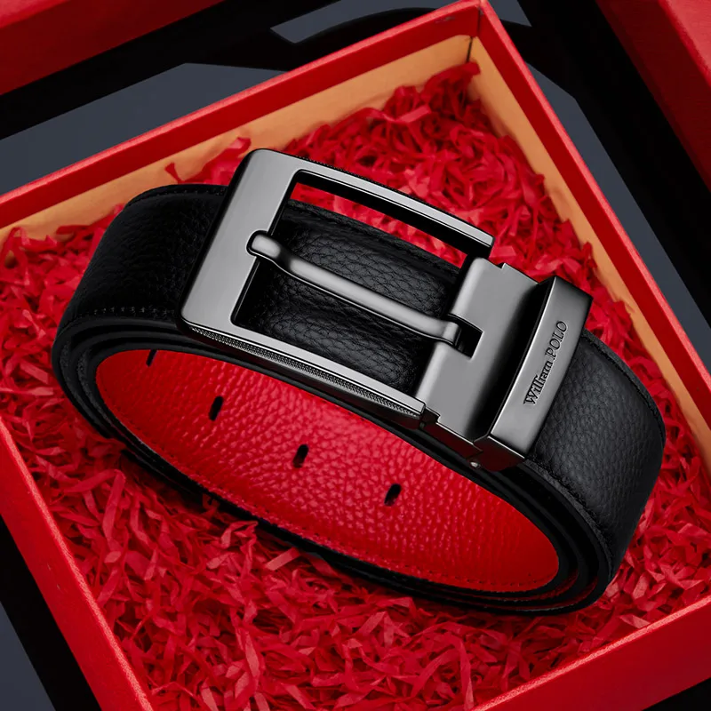 Genuine Leather Men's Pin Buckle Belt