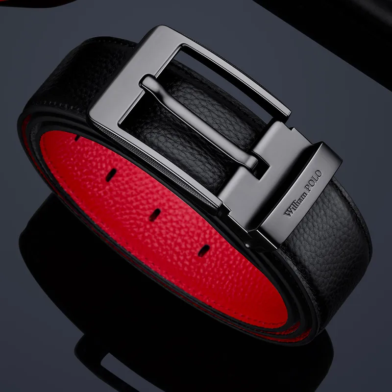 Genuine Leather Men's Pin Buckle Belt