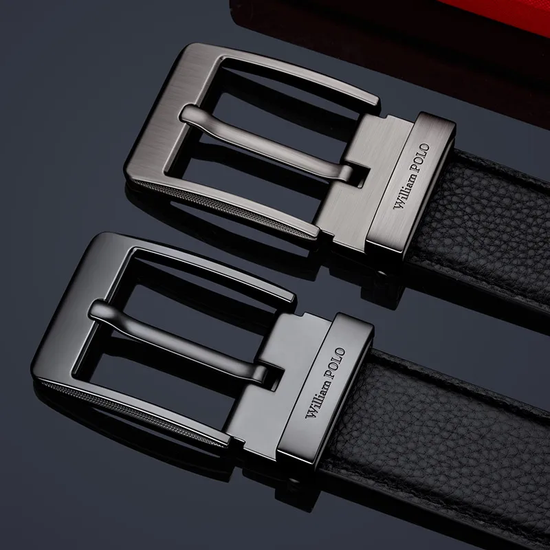 Genuine Leather Men's Pin Buckle Belt