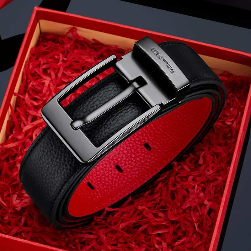 Genuine Leather Men's Pin Buckle Belt