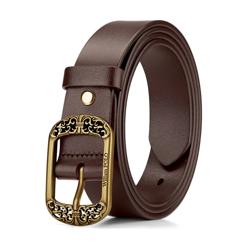 Women's Genuine Leather Pin Buckle Belt