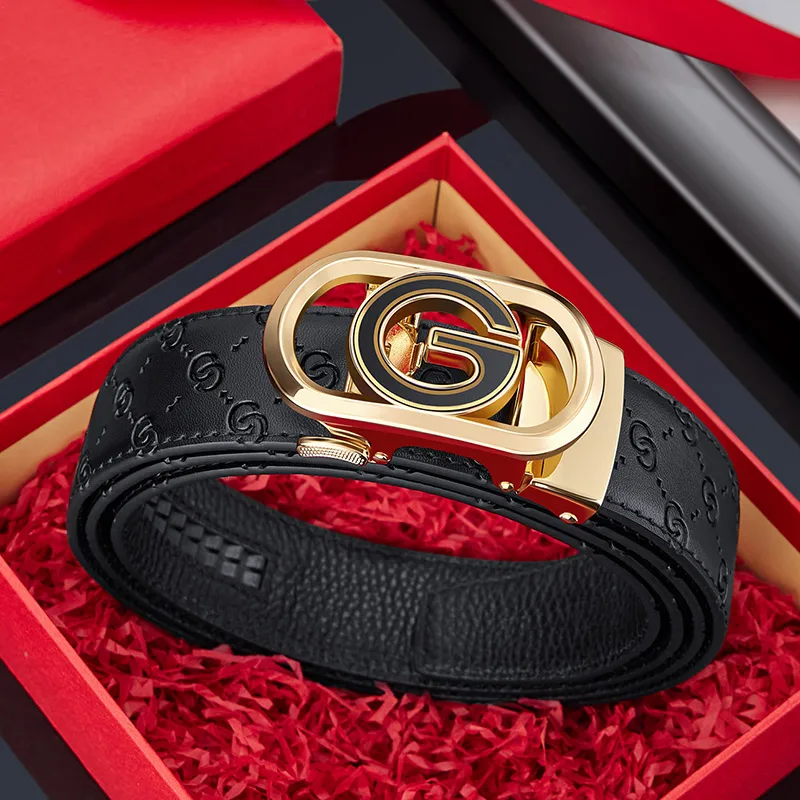 Leather Ratchet G Buckle Belt for Men
