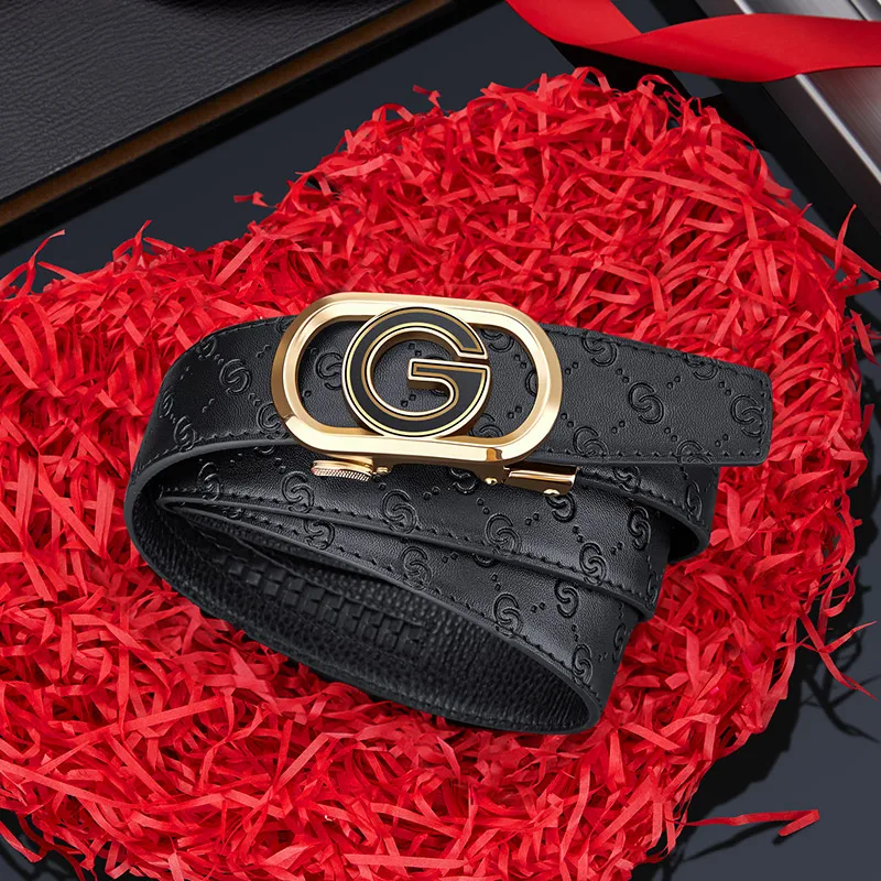 Leather Ratchet G Buckle Belt for Men