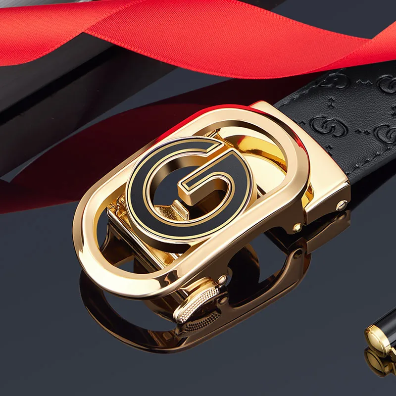 Leather Ratchet G Buckle Belt for Men