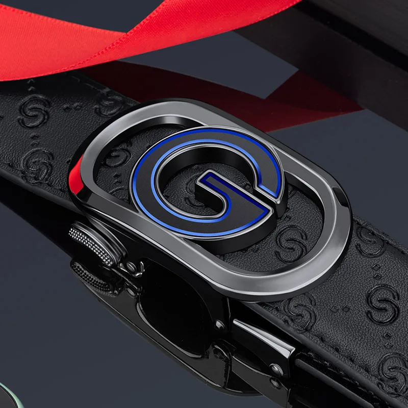 Leather Ratchet G Buckle Belt for Men