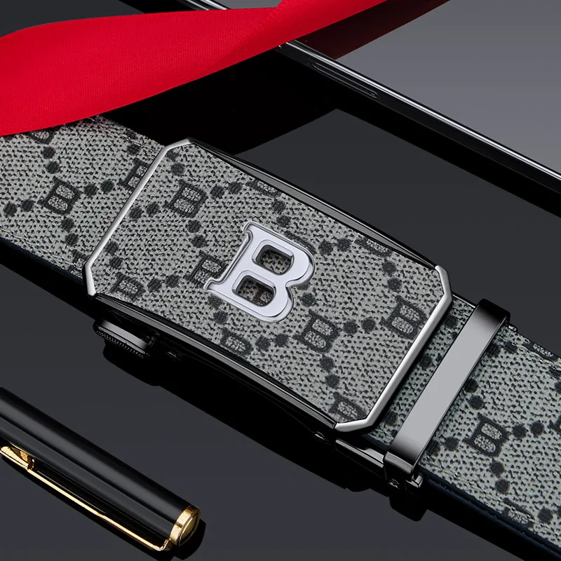 Printed Men's Automatic Letter B Buckle Belt