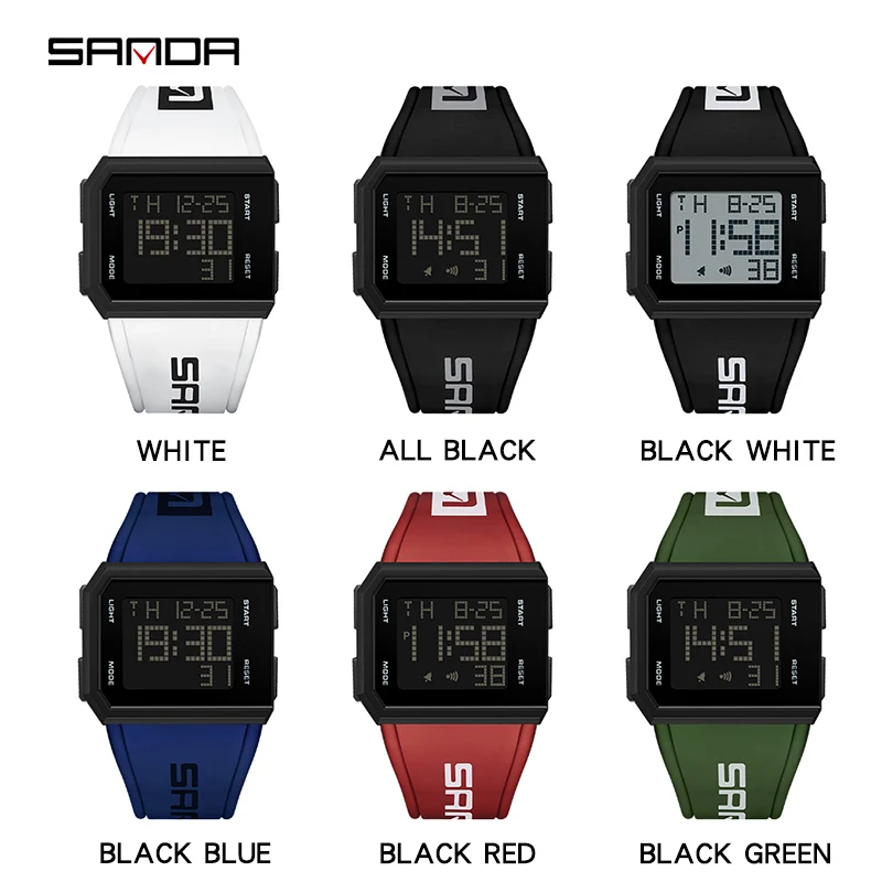 SANDA Men's Digital Sport Watch Chronograph Alarm Waterproof
