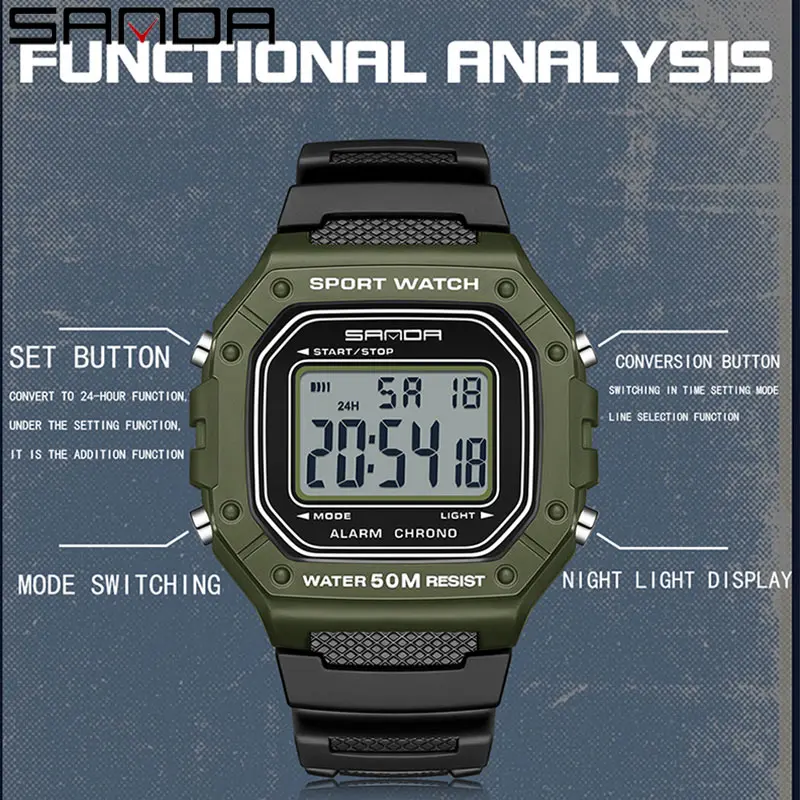 Sanda 2156 Military Water-Resistant Sport Watch