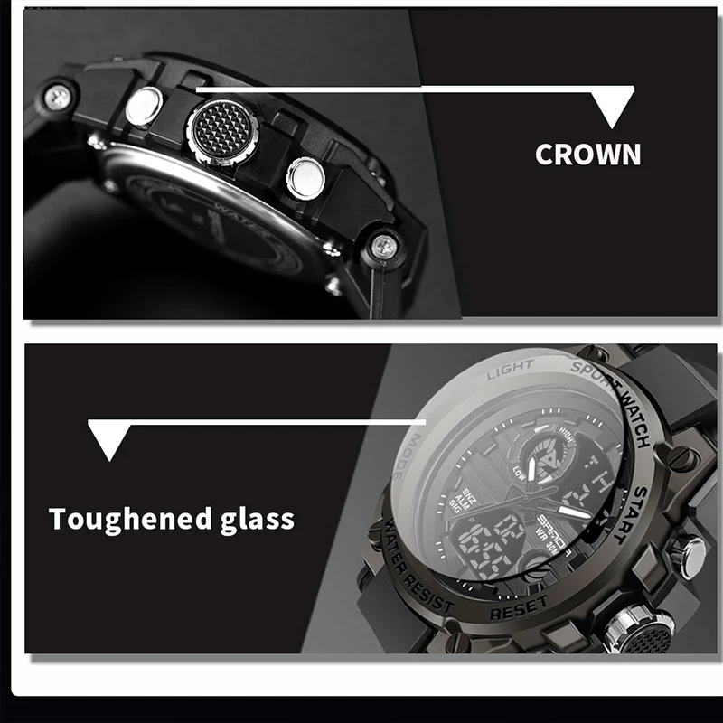 Men’s Military Sports Watch Waterproof Shockproof Multifunction Digital Wristwatch
