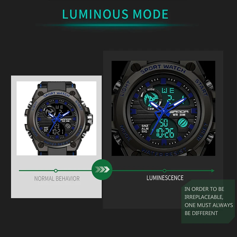 Men’s Military Sports Watch Waterproof Shockproof Multifunction Digital Wristwatch