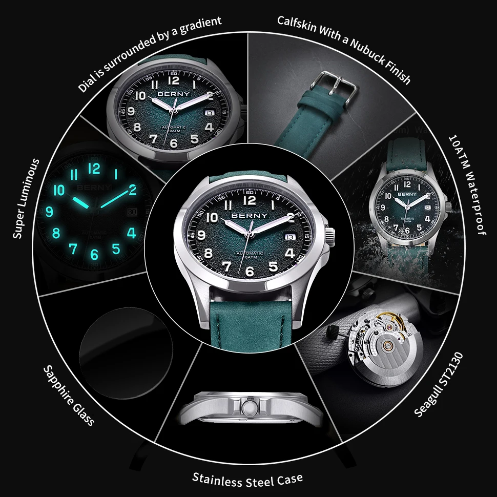 BERNY Easy Read Automatic Watch for Men