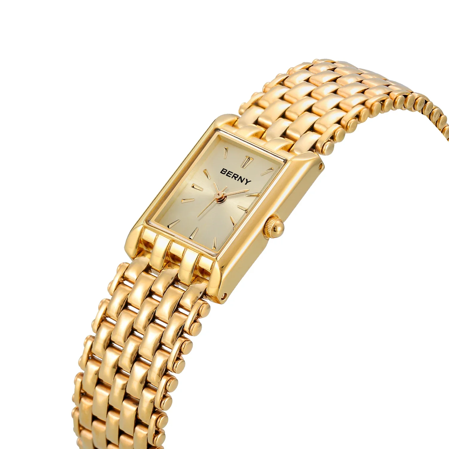 BERNY Women's Gold Square Quartz Watch