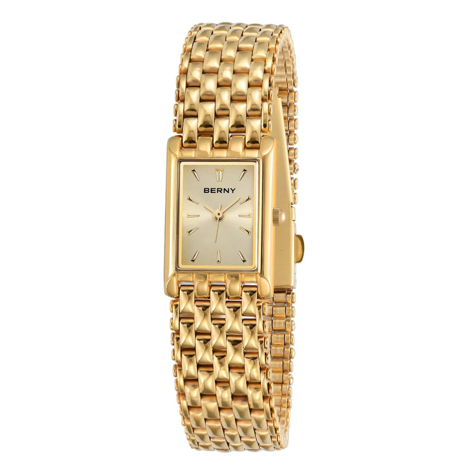 BERNY Women's Gold Square Quartz Watch