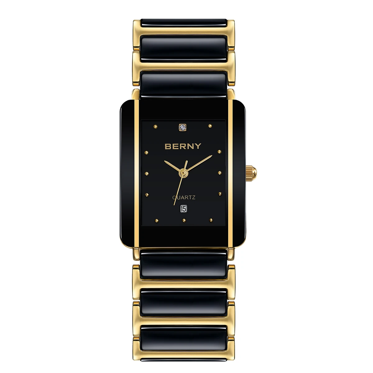 BERNY Black Ceramic Quartz Couple Watches