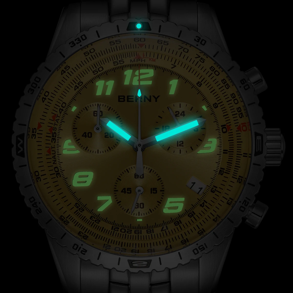 BERNY Pilot Men's Chronograph Watch