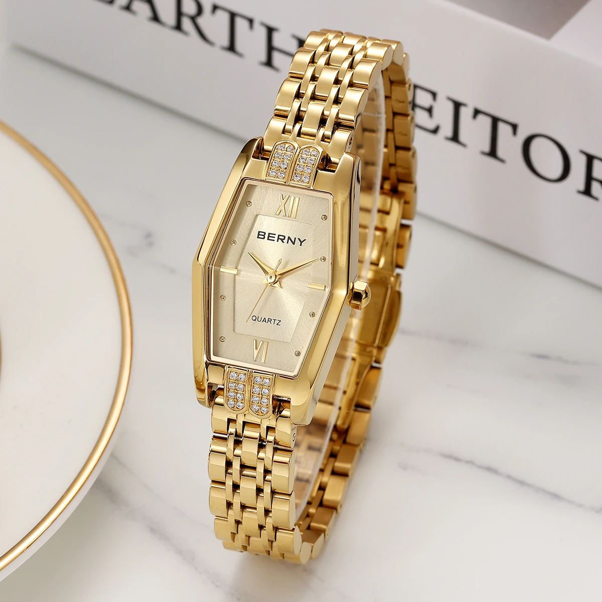 BERNY Hexagon Gold Watches for Women