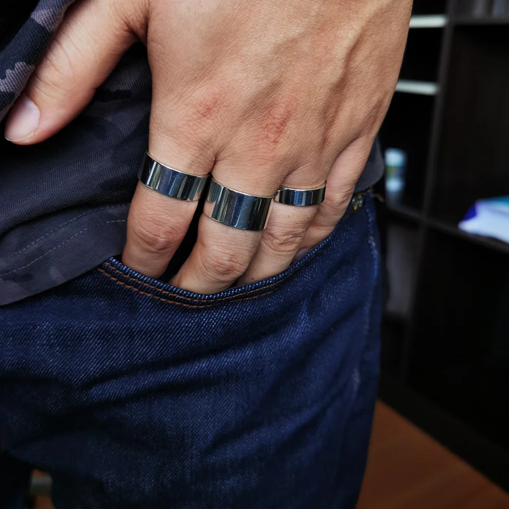 Silver Bands for Men Women Couple Rings