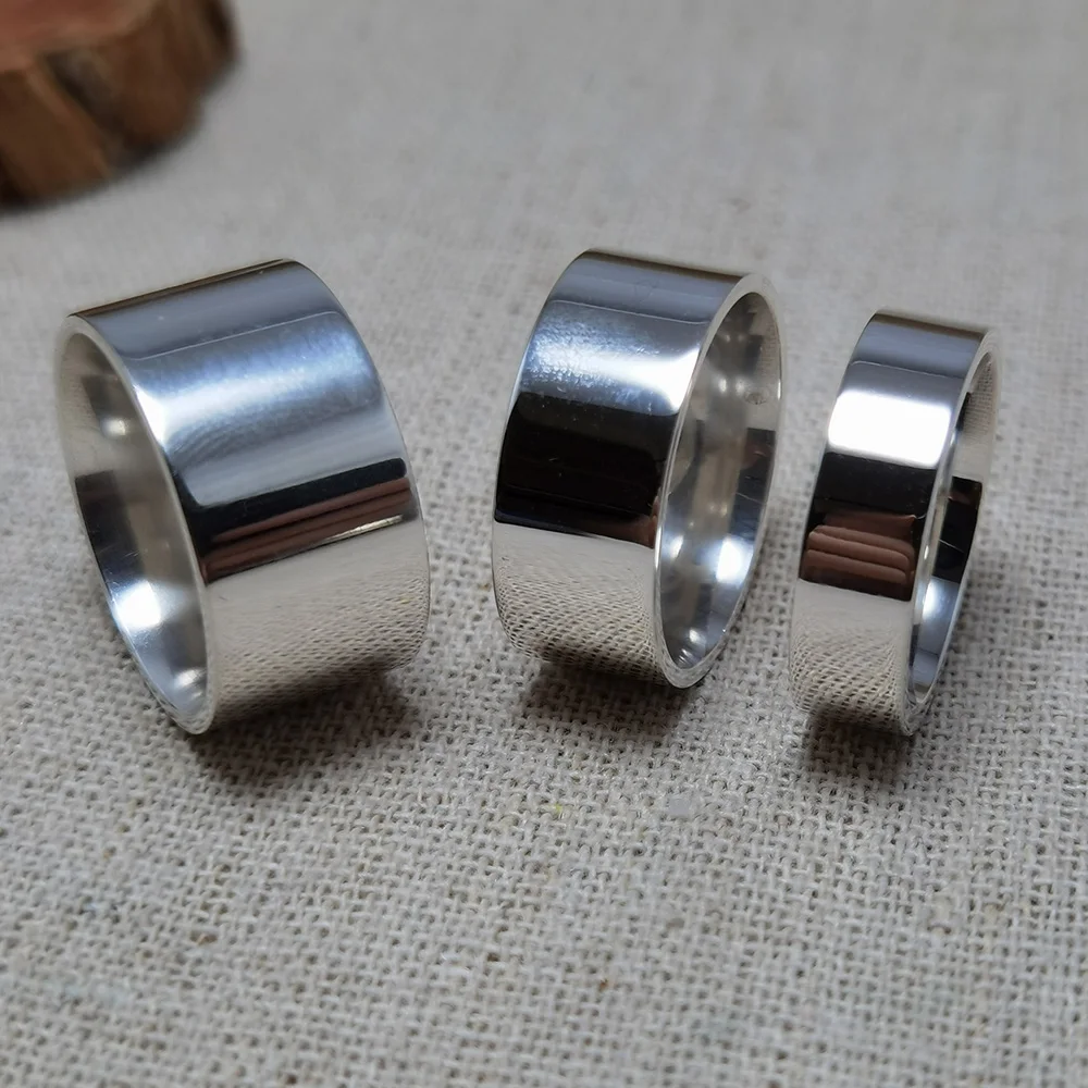 Silver Bands for Men Women Couple Rings