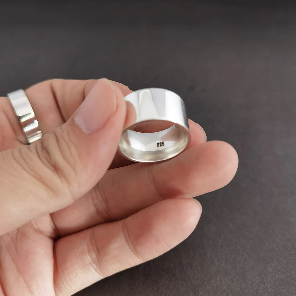 Silver Bands for Men Women Couple Rings