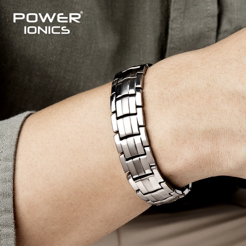 Titanium Mens Anion FIR Magnetic Bracelet