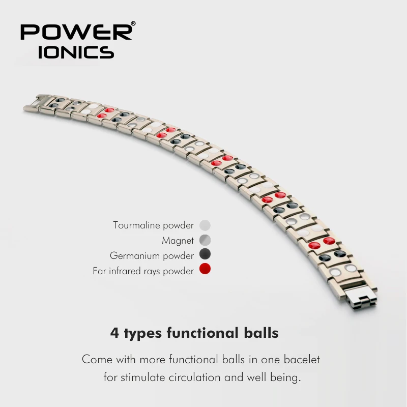 Titanium Mens Anion FIR Magnetic Bracelet