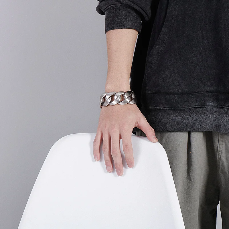 31mm Width Chunky Cuban Chain Bracelet
