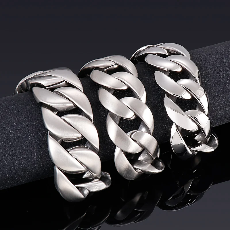 31mm Width Chunky Cuban Chain Bracelet