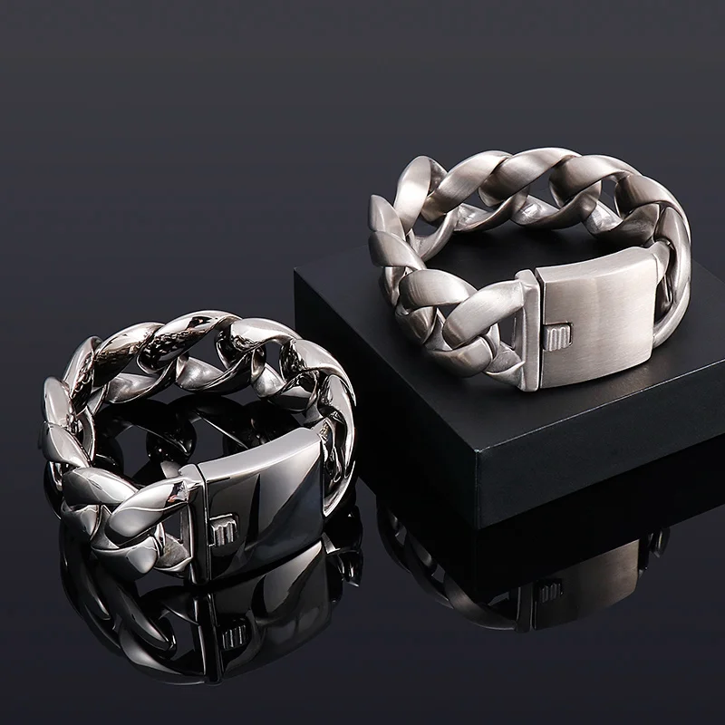 31mm Width Chunky Cuban Chain Bracelet
