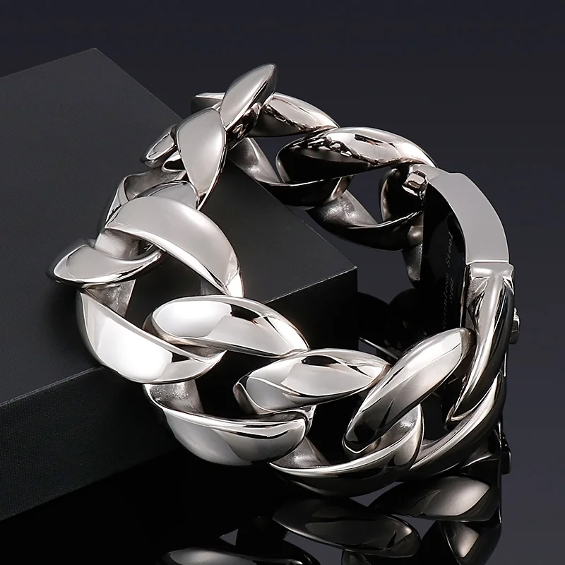 31mm Width Chunky Cuban Chain Bracelet