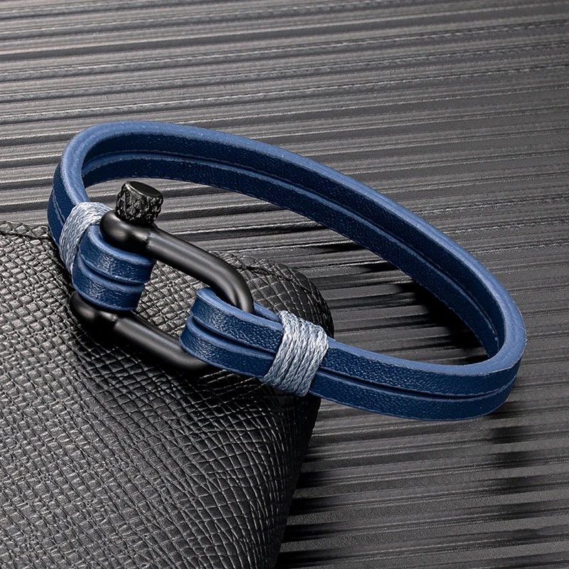 U-Shape Shackle Bracelet Handmade Double Layer