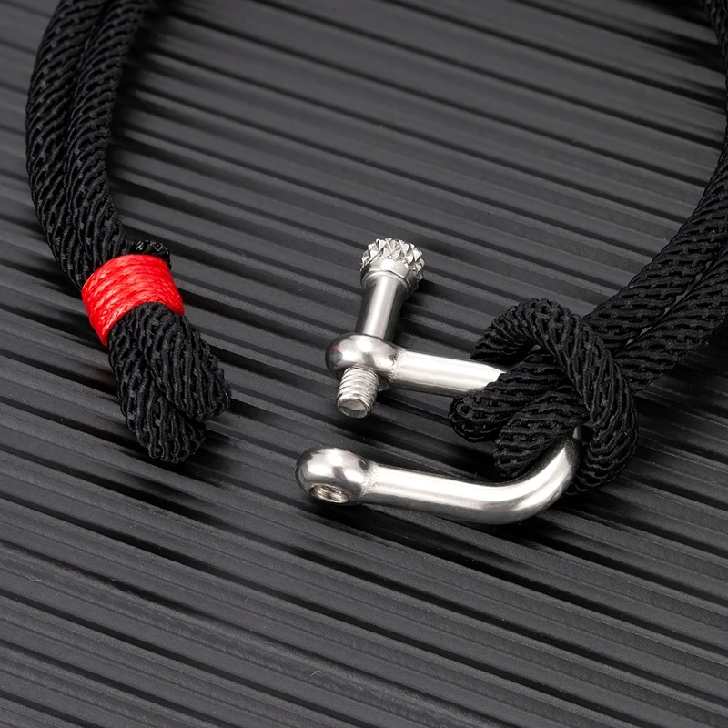 Nautical Rope Bracelet - Minimalist Double Strand Stainless Steel Anchor Clasp