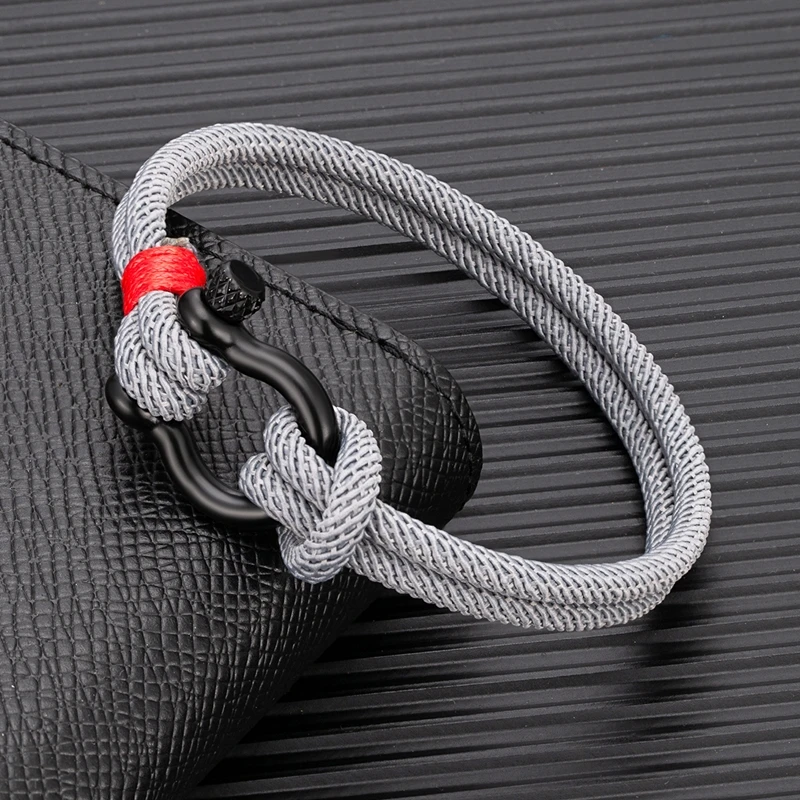 Nautical Rope Bracelet - Minimalist Double Strand Stainless Steel Anchor Clasp
