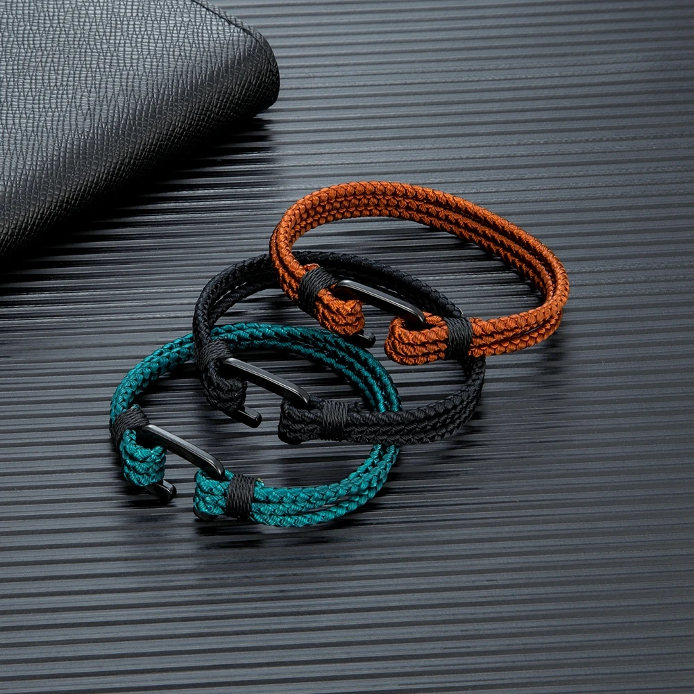Multilayer Rope Bracelet - Waterproof C Clasp Stainless Steel Hook