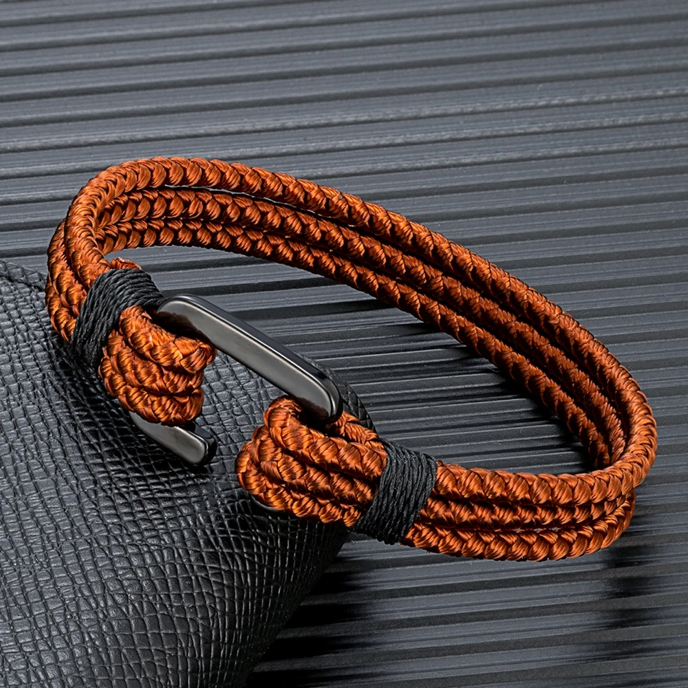 Multilayer Rope Bracelet - Waterproof C Clasp Stainless Steel Hook